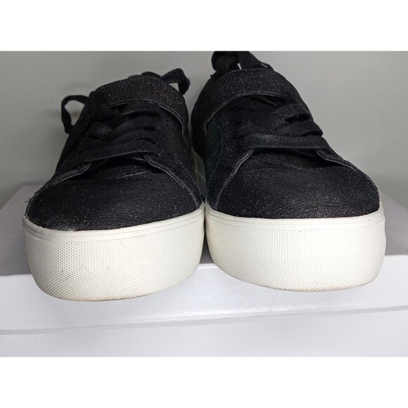 Steve Madden ARRI Black Glitter Sneakers Womens 10 Medium Platform Shoes - Picture 12 of 13